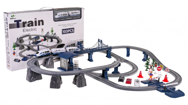 Modelzug Set mit Bahnhof und 103 Zubehörteilen