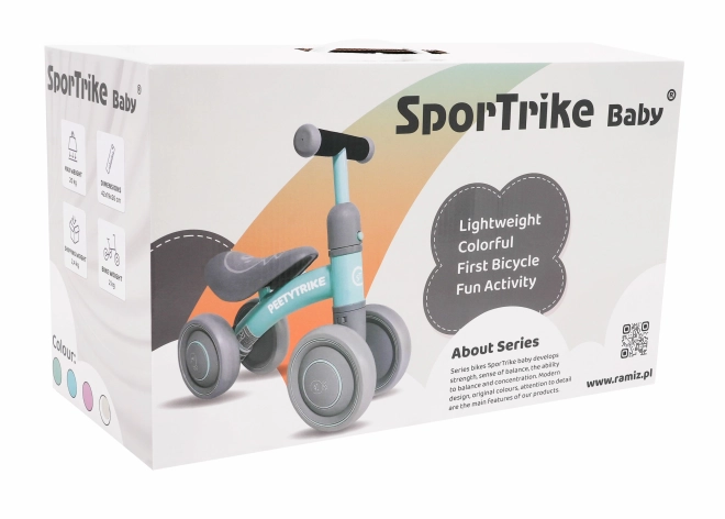 Lauflernrad PettyTrike Weiß 4-rädriger SporTrike Kinderfahrzeug – Blau