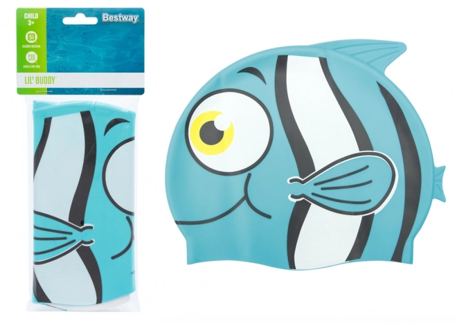 Kinder Badekappe Blau Fisch Bestway