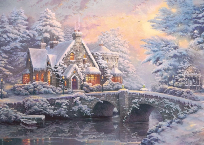 Schmidt Puzzle Frühling und Winter im Lamplight Manor 2x1000 Teile