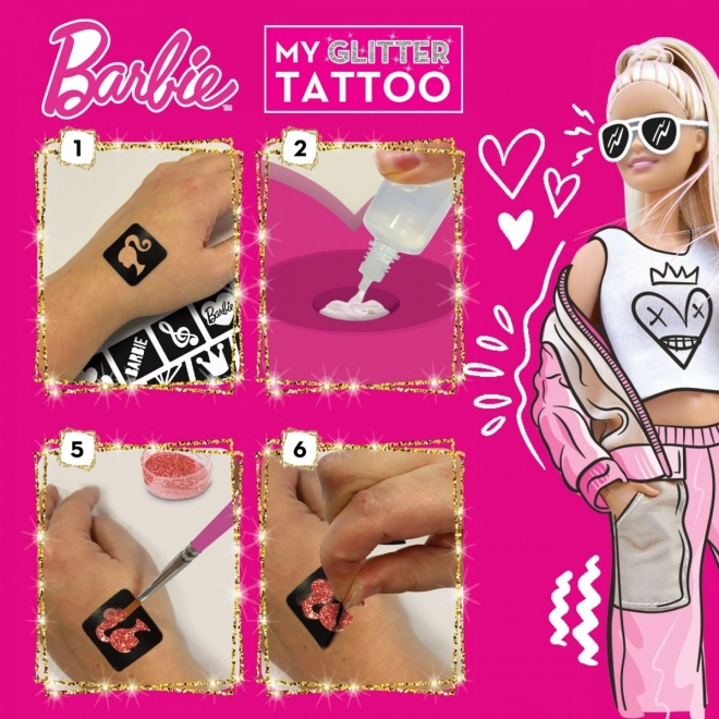 Glitzer-Tattoos Barbie