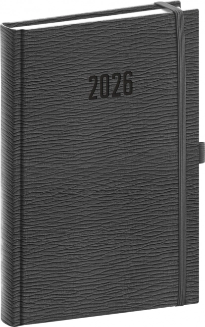 Tagesplaner Rivoli 2026 grau 15 x 21 cm