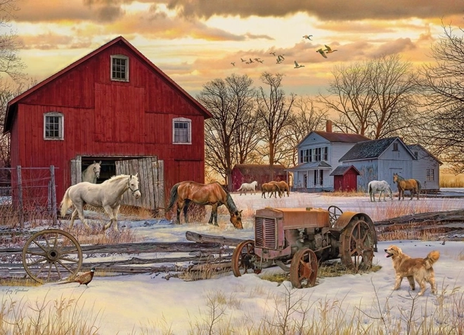 Puzzle Cobble Hill Winter auf dem Bauernhof 1000 Teile