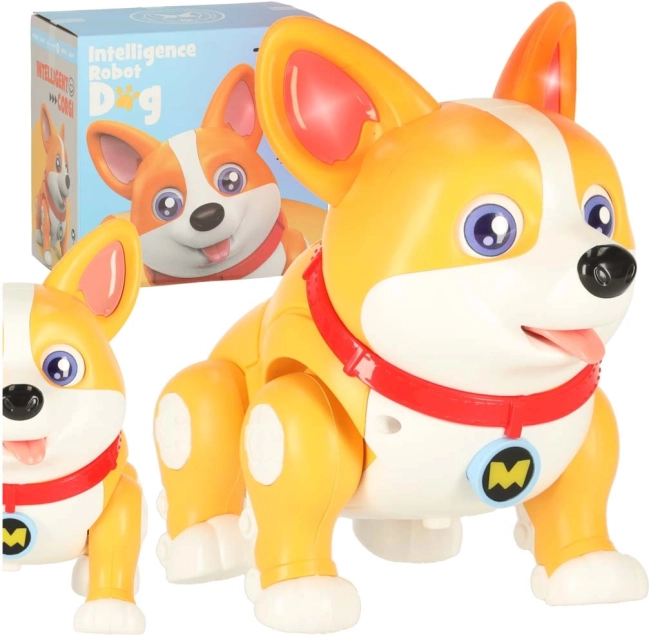 Interaktiver Roboterhund Corgi mit leuchtenden Ohren und Musik