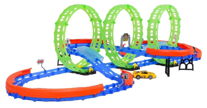 Extremer Rennbahn-Set mit LED-Auto und Loops