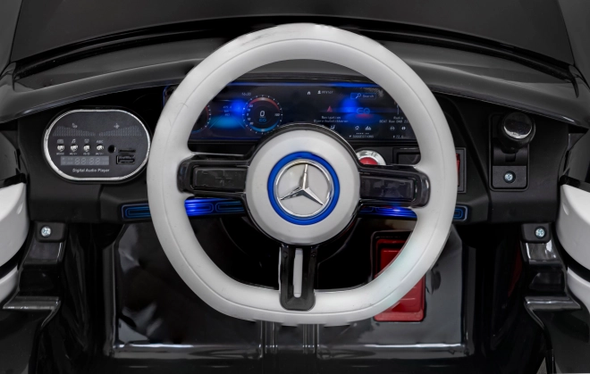 Mercedes Benz AMG EQA für Kinder schwarz + Fernsteuerung + 5-Punkt-Sicherheitsgurte + EVA + MP3-Display + LED-Leuchte