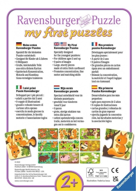 Erste Puzzles Tiere und ihre Jungen