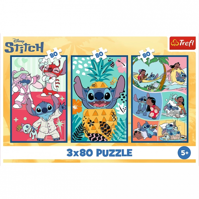 Puzzle-Set 3x80 Stück Lilo und Stitch