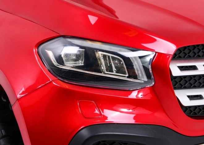 Mercedes Benz X-Klasse für Kinder Roter Lack + Fernbedienung + 4x4 + MP4 + Gepäckträger + EVA