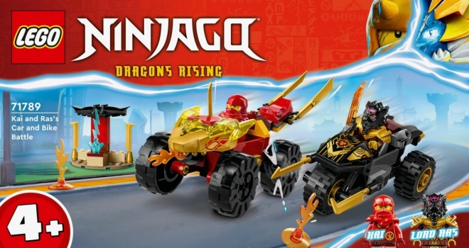 Kai und Ras im Duell: Auto gegen Motorrad - Lego NINJAGO Bauset