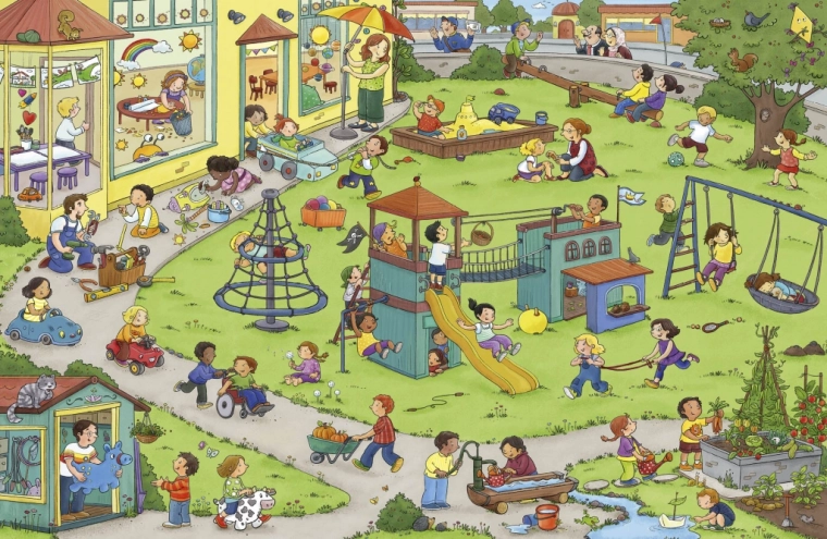 Spielerischer Kinderspielplatz