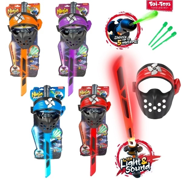 Ninja-Set Schwert + Maske + Pfeile mit Ton und Licht