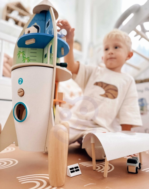 Klassische Welt Holzrakete Kinderhaus mit Figuren