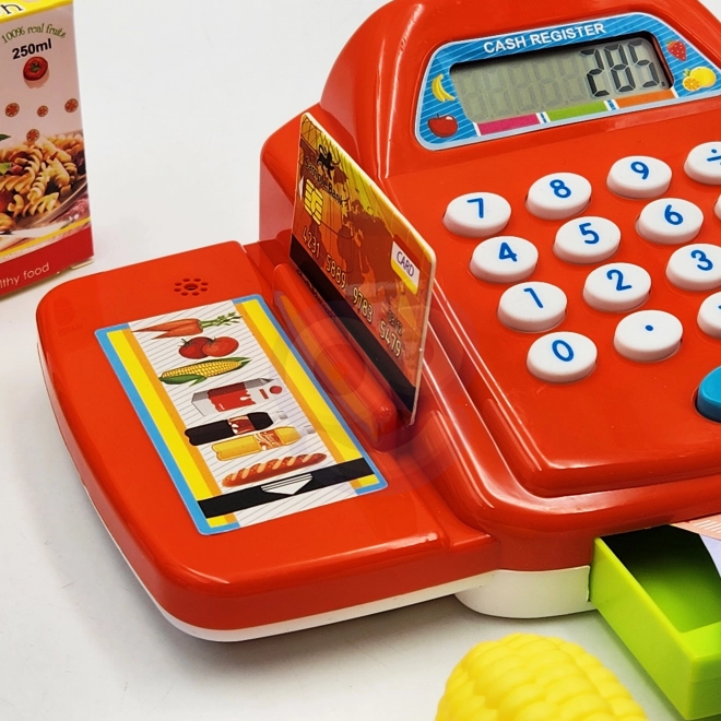 Kaufmannsladen Kasse mit Taschenrechner und Zubehör