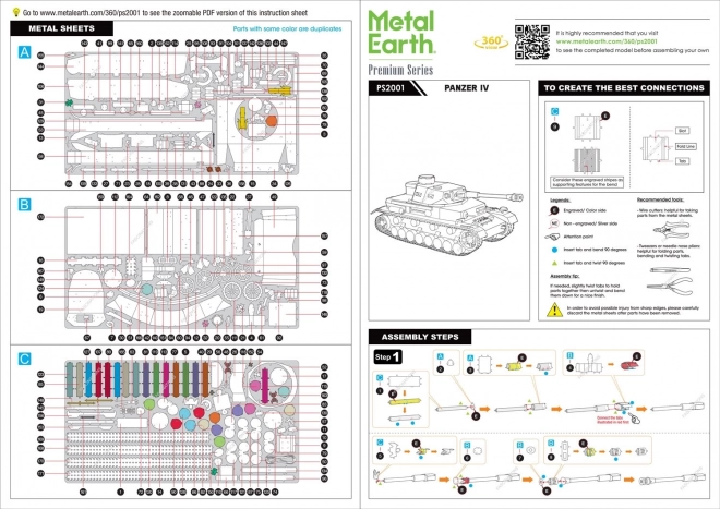 3D Modellbausatz Panzer IV - METAL EARTH Premium