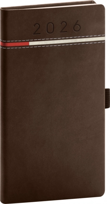 Taschenkalender Tomy 2026 braun-rot