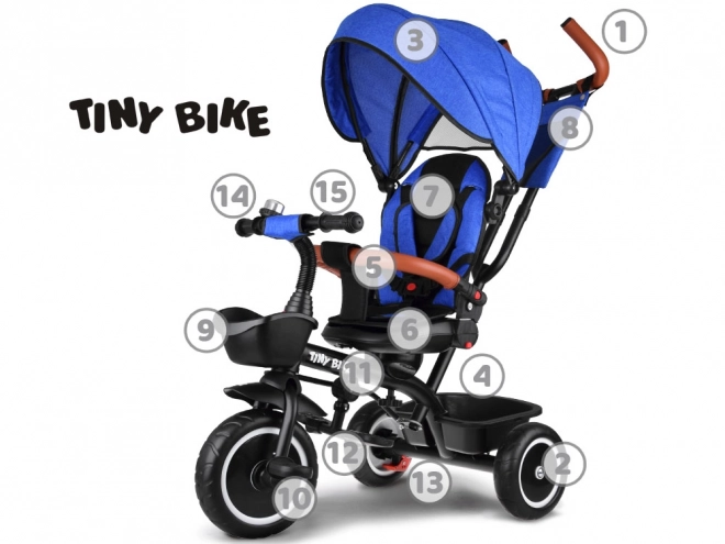 Kinder-Dreirad Tiny Bike 3-in-1 mit Verdeck