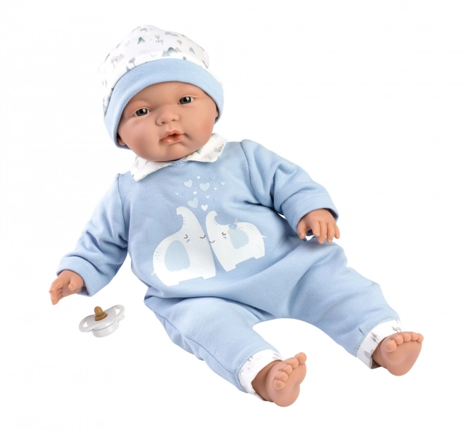 Realistische Babypuppe Joel mit Stoffkörper - 38 cm