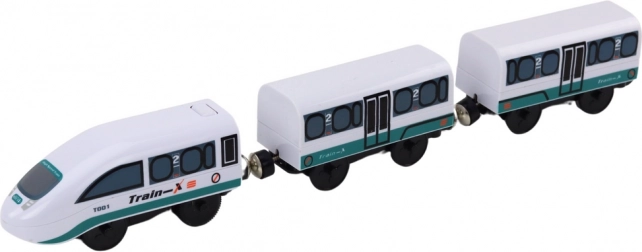 Lokomotive mit zwei Waggons