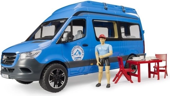 BRUDER MB Sprinter Wohnmobil mit Fahrer und Zubehör
