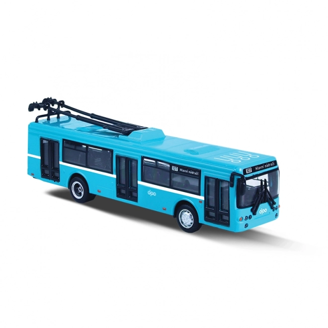 Kleiner blauer Trolleybus Ostrava