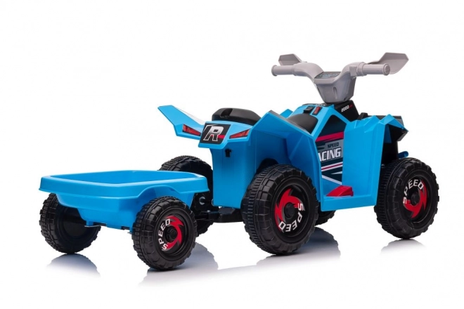 Batteriebetriebener Quad mit Anhänger Blau