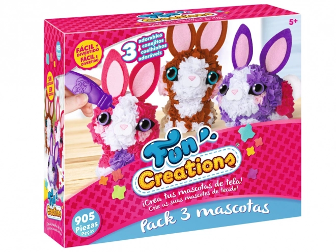 Kreativset 3 bunte Hasen zum Selbermachen