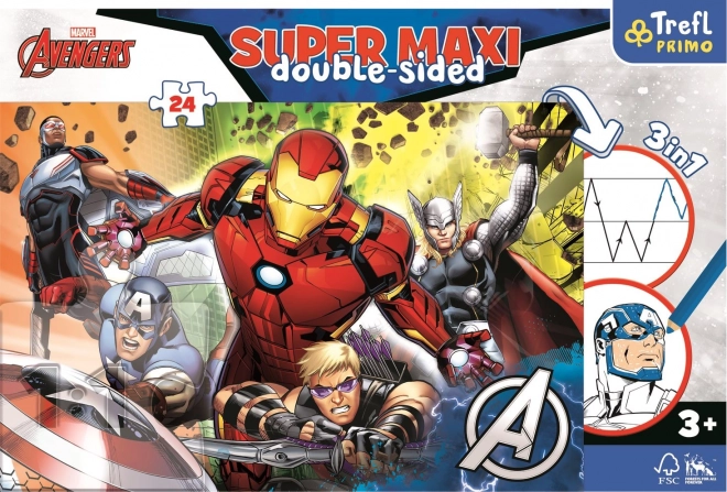 Doppelseitiges Puzzle Avengers Super Maxi