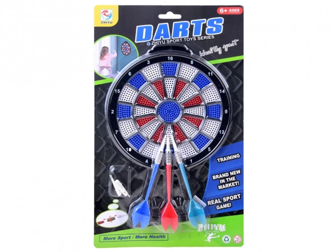 Dartspiel mit Zielscheibe und 3 Wurfspitzen