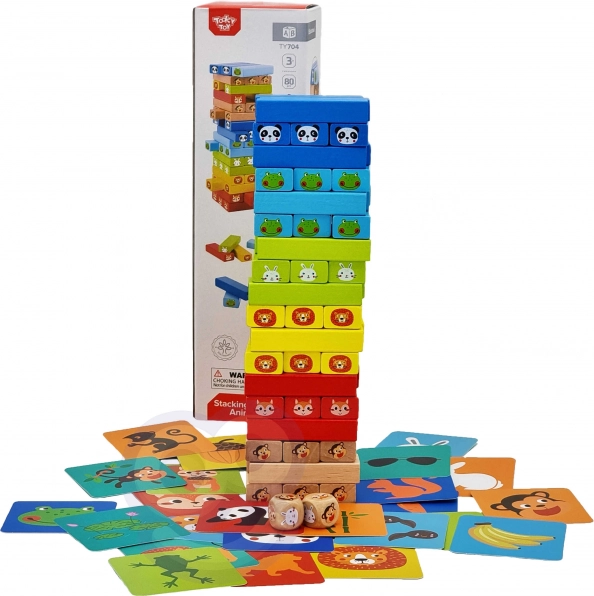 Holzspiel Jenga Tiere TOOKY TOY