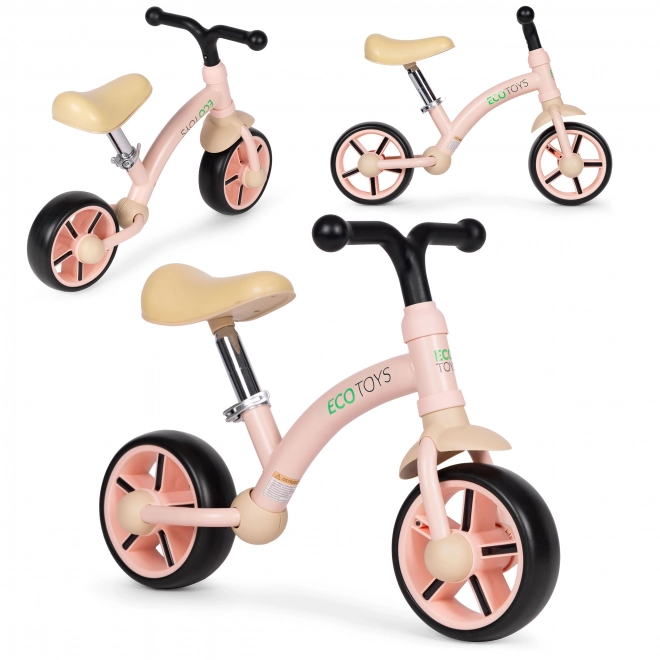 Laufrad für Kinder mit EVA-Rädern in Rosa von Ecotoys