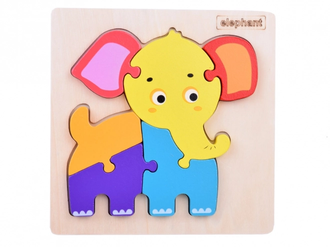 Holzpuzzle Bunter Elefant