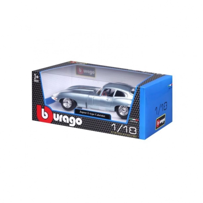 Bburago Jaguar E-Type Coupé Silber Blau Metallic Modell