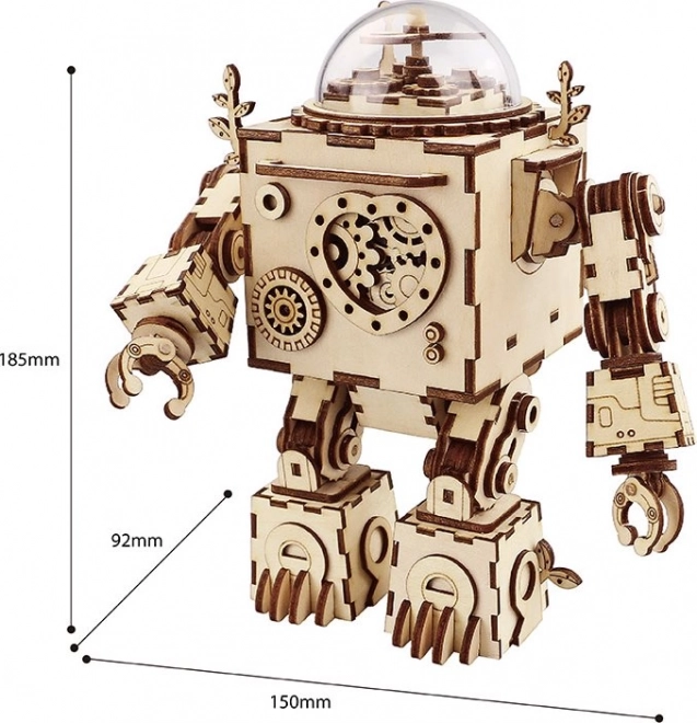 Rokr 3D Holzpuzzle Spieluhr Roboter Orpheus mit Beleuchtung