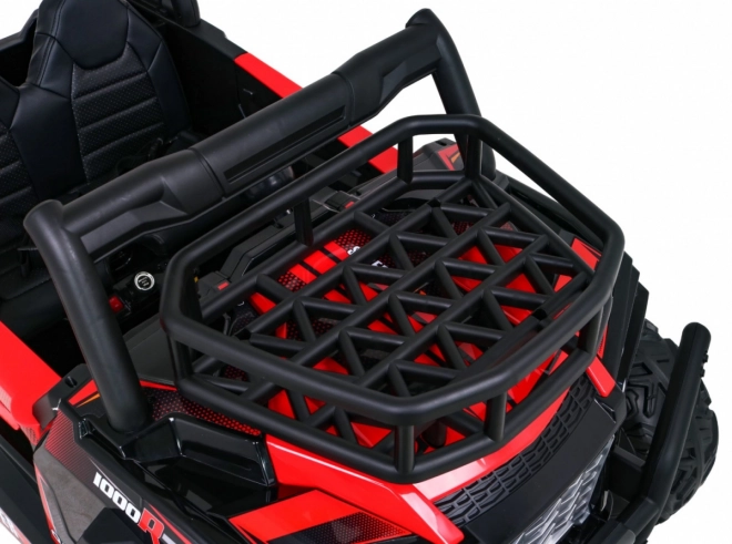 Buggy UTV Offroader für Kinder Rot + Fernbedienung + Gepäckträger + langsamer Start + EVA + MP3 LED