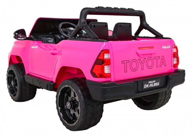 Toyota Hilux auf Batterie für Kinder Rosa + Antrieb 4x4 + Fernbedienung + 2 Sitzplätze + MP3 Radio + LED