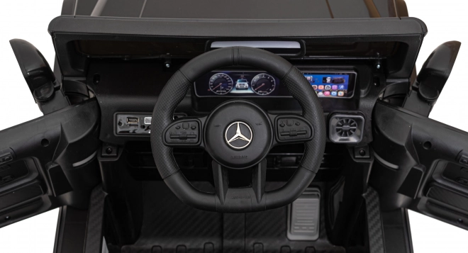 Mercedes AMG G63 für Kinder schwarz + Fernbedienung + MP3 LED + langsamer Start + EVA + Gurte