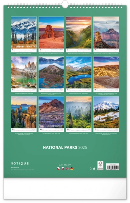 Notique Wandkalender Nationalparks 2025