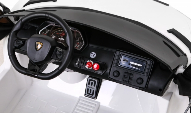 Lamborghini SVJ DRIFT pro 2 Kinder Weiß + Drift-Funktion + Fernbedienung + MP3 LED + langsamer Start