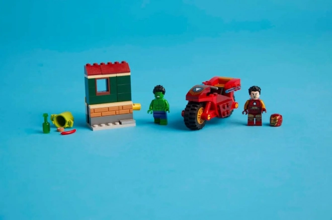 Iron Man mit Motorrad und Hulk LEGO Bausatz