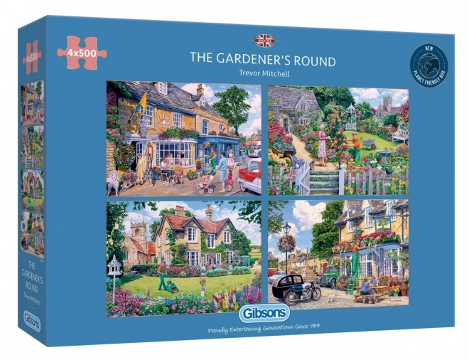 Gartentag Puzzle-Set 4x500 Teile von GIBSONS