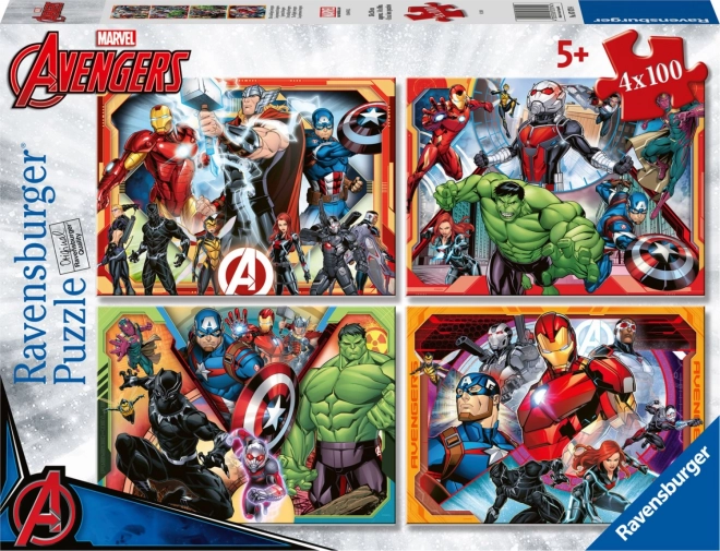 Mächtige Avengers Puzzle 4x100 Teile