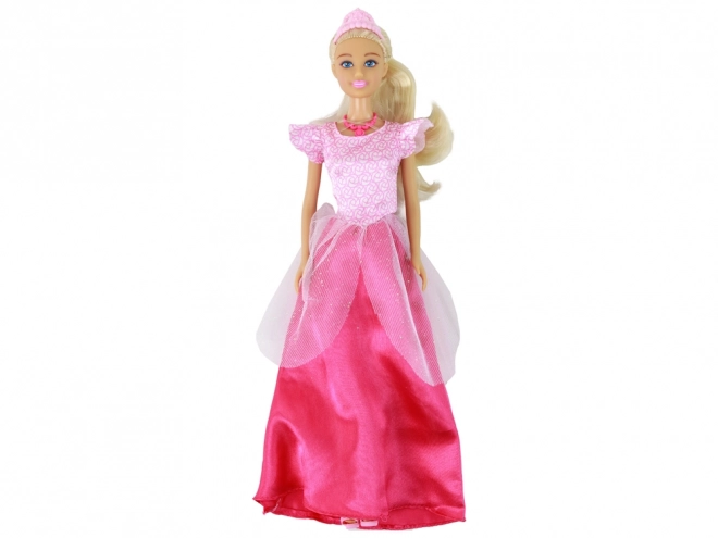 Anlily Prinzessin Puppe mit langen blonden Haaren und rosa Kleid