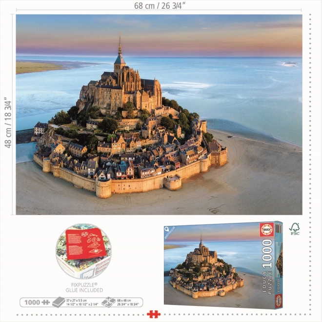 Puzzle Mont Saint Michel aus der Luft 1000 Teile