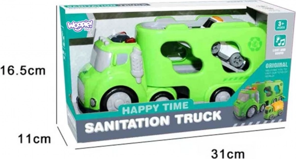 Woopie grüner Abschleppdienst City Truck mit Licht- und Soundeffekten
