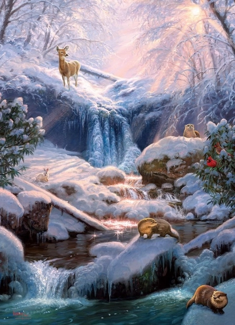 Cobble Hill Puzzle Geheimnisvolle Wasserfälle im Winter 1000 Teile