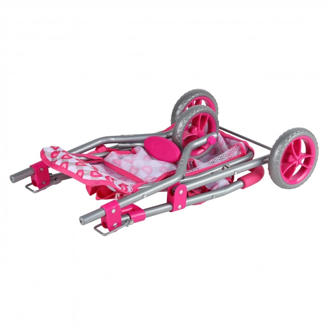 Woopie dreirädriger Puppenwagen Herz Rosa