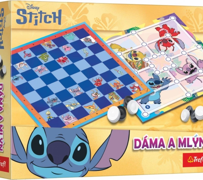 Dame und Mühle Lilo & Stitch Gesellschaftsspiel