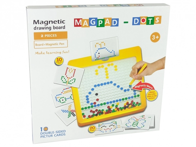 Magnetische Tafel Gelb mit 100 Perlen