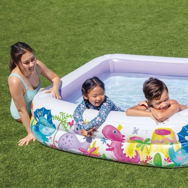 Aufblasbares Kinderplanschbecken mit Baldachin Intex Dino